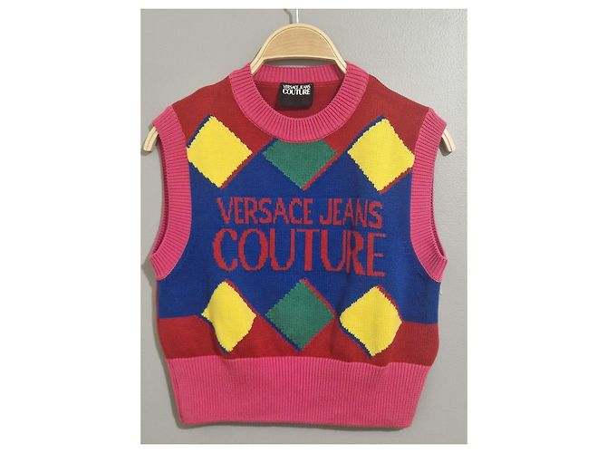 Top Versace in cotone multicolore - vista 2