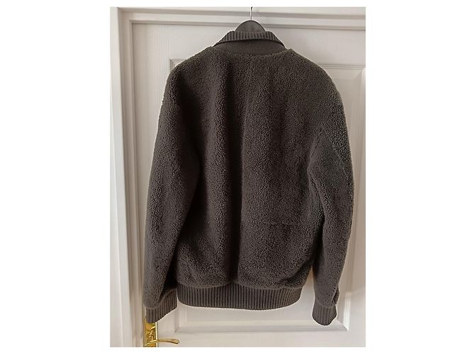 Hermès Cardigan Mantel Lammwolle Braun - Ansicht 2