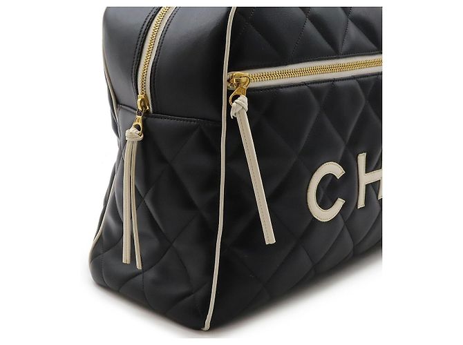 Borsa Boston in pelle matelassé Chanel Nero - vista 5