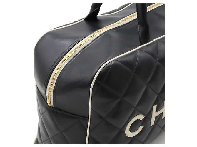 Borsa Boston in pelle matelassé Chanel Nero - vista 8