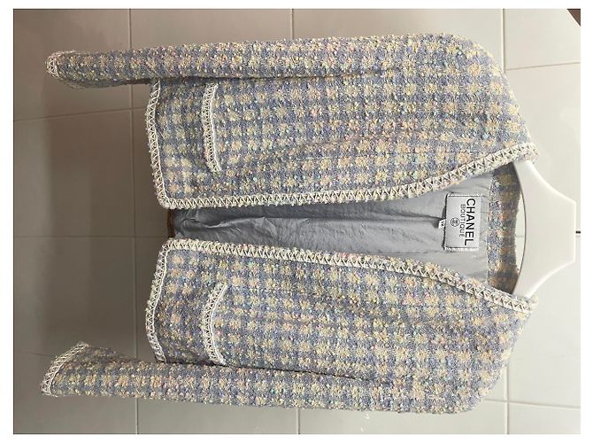 Cambon Chanel 1994 Laufsteg Lila gemischte Farbe Tweed-Set - Ansicht 12