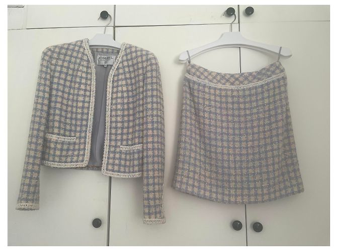 Cambon Chanel 1994 Laufsteg Lila gemischte Farbe Tweed-Set - Ansicht 15
