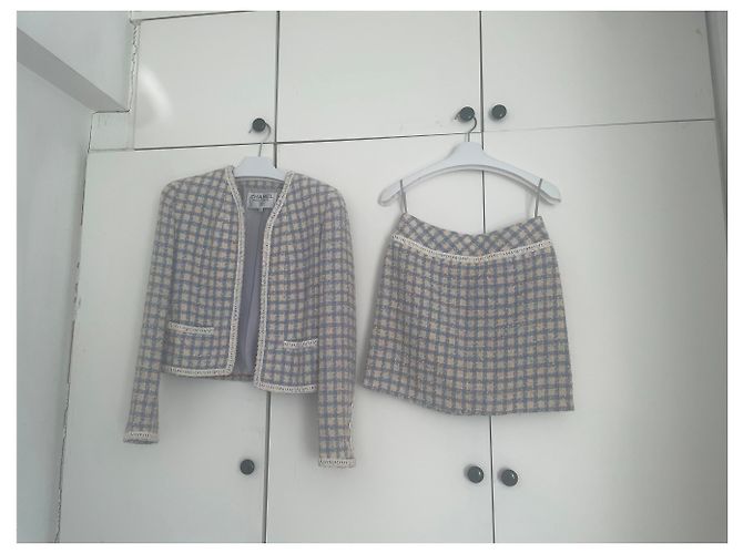 Cambon Chanel 1994 Laufsteg Lila gemischte Farbe Tweed-Set - Ansicht 18