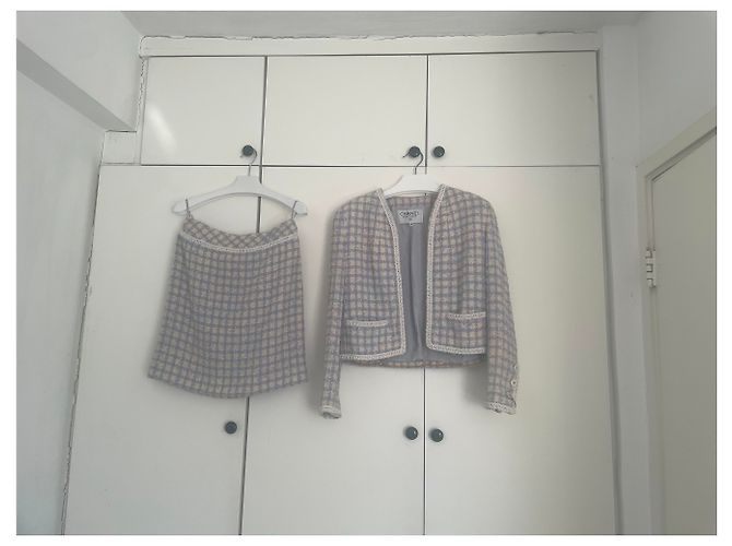 Cambon Chanel 1994 Laufsteg Lila gemischte Farbe Tweed-Set - Ansicht 19