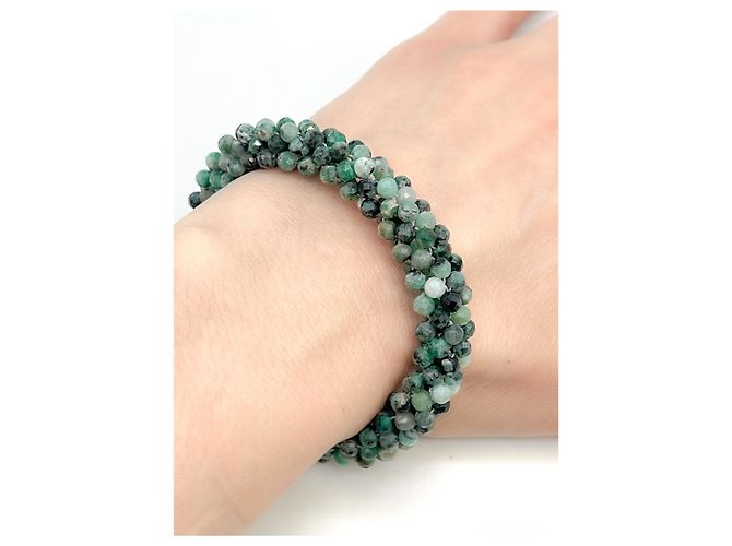 Autre Marque Pulseira de pérolas de esmeralda em prata 925 Verde - vista 3