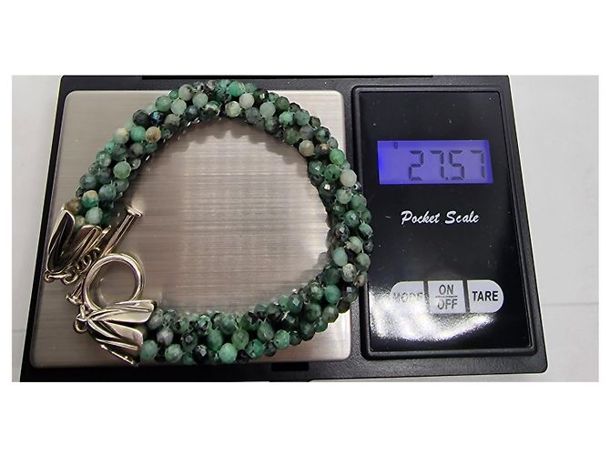 Autre Marque Pulseira de pérolas de esmeralda em prata 925 Verde - vista 5
