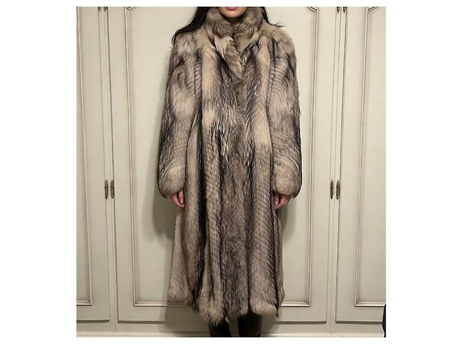 Autre Marque Abrigo de piel beige - vista 2