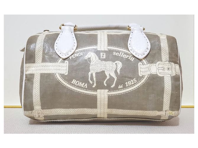 Fendi Borsa a mano Selleria Horse Bianco Crudo - vista 17