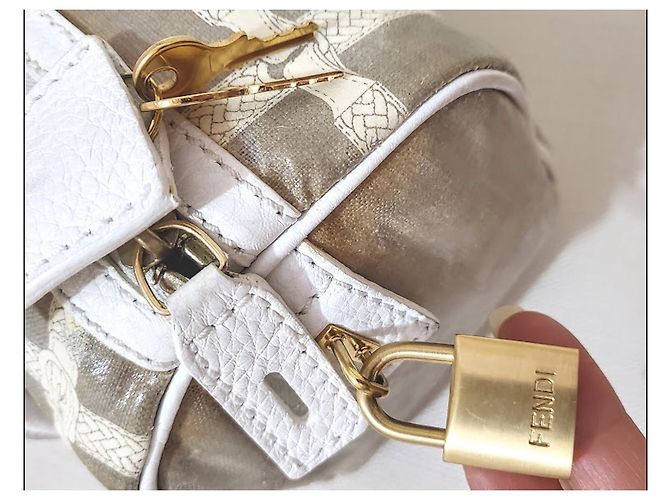 Fendi Borsa a mano Selleria Horse Bianco Crudo - vista 18