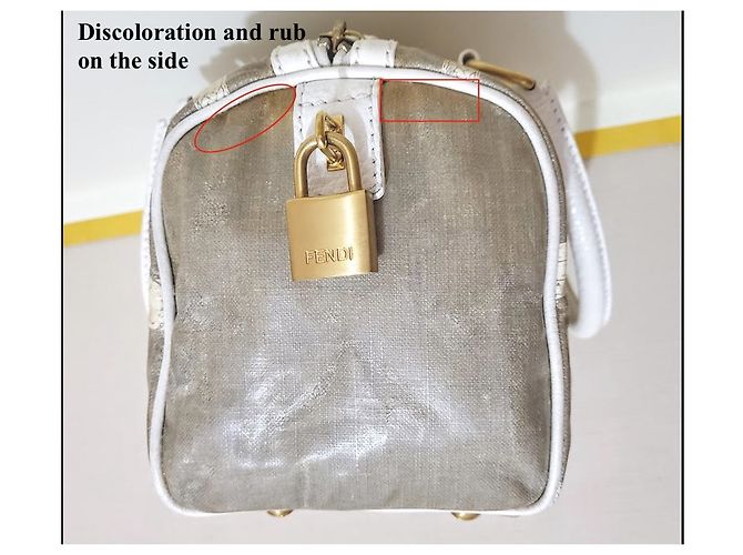 Fendi Borsa a mano Selleria Horse Bianco Crudo - vista 19