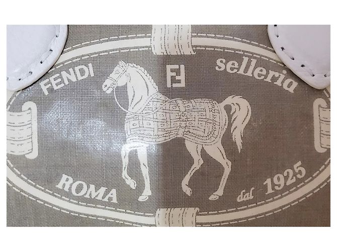 Fendi Borsa a mano Selleria Horse Bianco Crudo - vista 21
