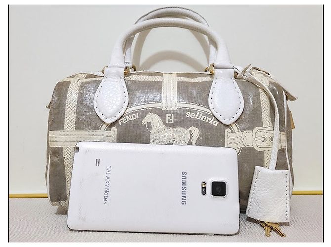 Fendi Borsa a mano Selleria Horse Bianco Crudo - vista 22