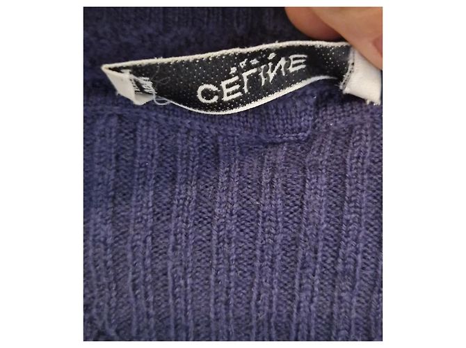 Pullover Céline de lã azul escuro - vista 3