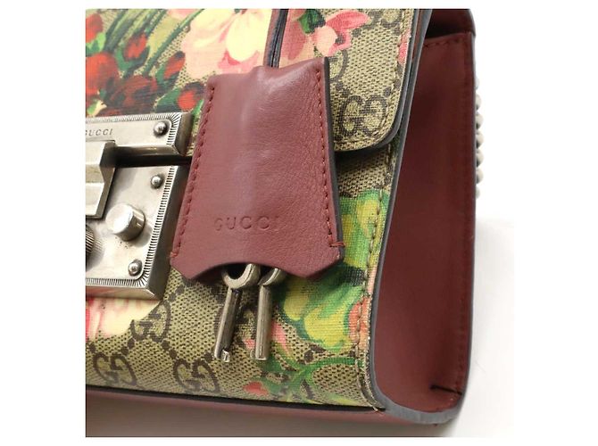 Borsa a Spalla Gucci Padlock GG Supreme Beige - vista 9