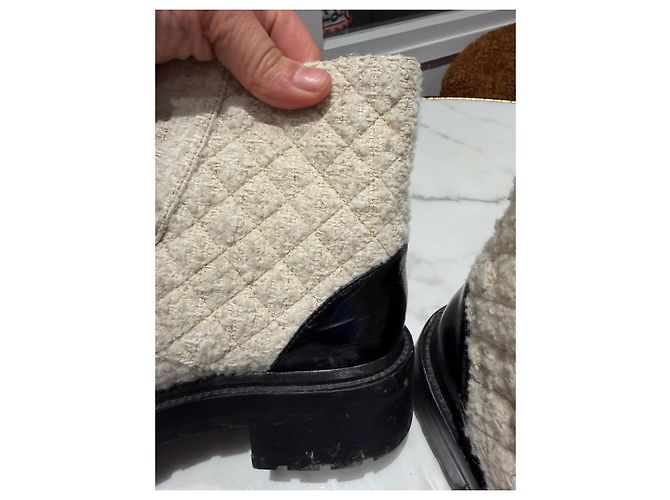 Botines Chanel de Tweed y Cuero Charol 39 - vista 13