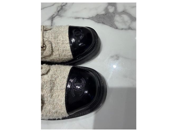 Botines Chanel de Tweed y Cuero Charol 39 - vista 5