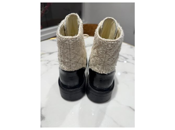 Botines Chanel de Tweed y Cuero Charol 39 - vista 6