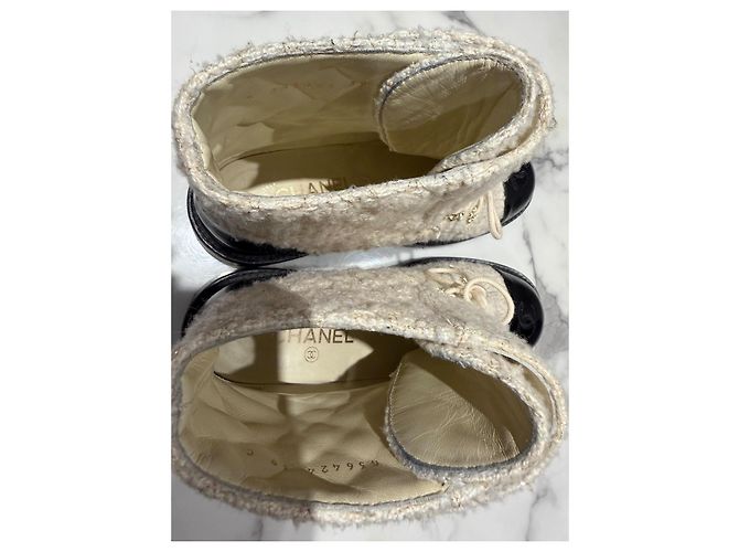 Botines Chanel de Tweed y Cuero Charol 39 - vista 9