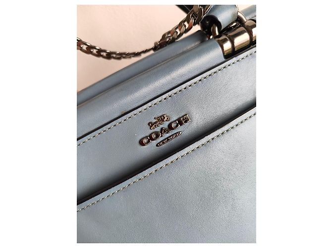 Borsa in pelle blu Coach - vista 2