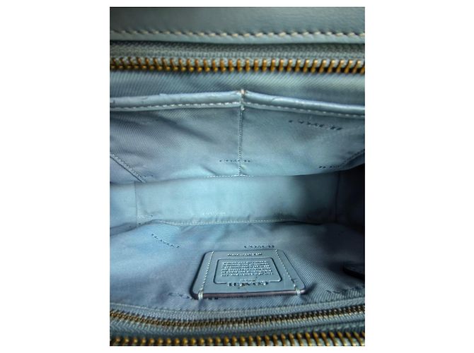 Borsa in pelle blu Coach - vista 3