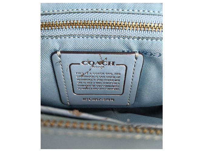 Borsa in pelle blu Coach - vista 4