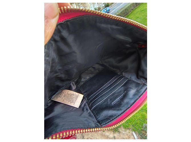 Pochette Burberry in tela e pelle Nero Rosso Beige - vista 5