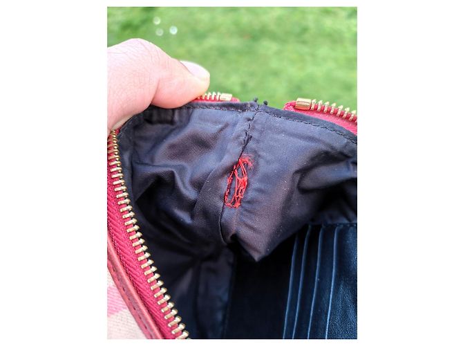 Pochette Burberry in tela e pelle Nero Rosso Beige - vista 8