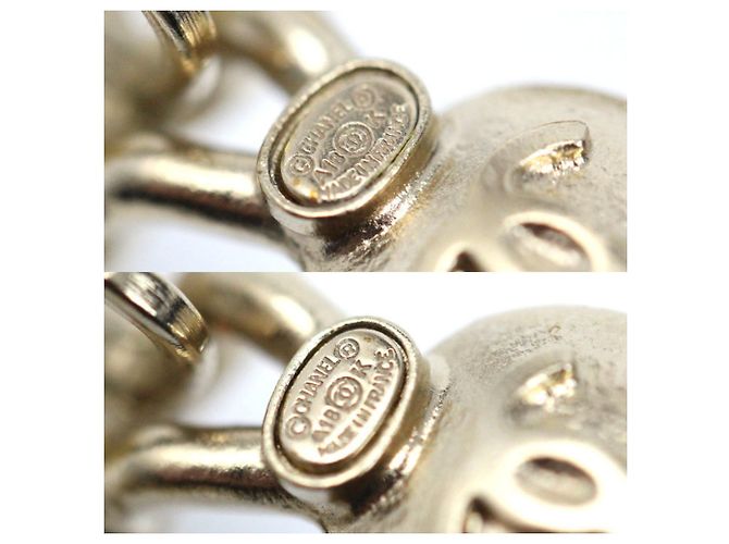 Orecchini a clip placcati in oro Chanel con strass e perle finte - vista 5