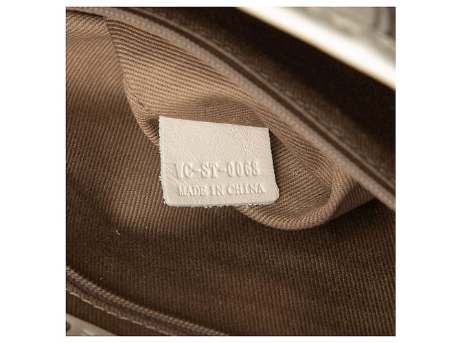 Céline Macadam Canvas Tote mit braunem Krokodil-Prägelederbesatz von Celine Beige - Ansicht 6
