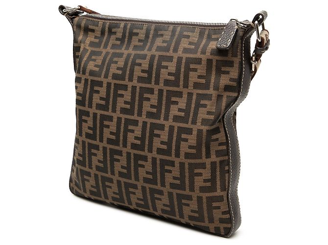 Borsa a tracolla Selleria in tela Zucca marrone Fendi - vista 2