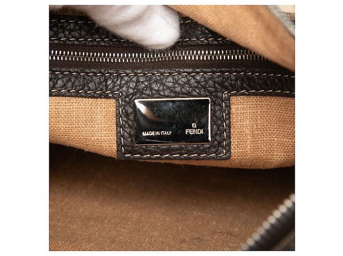 Borsa a tracolla Selleria in tela Zucca marrone Fendi - vista 5