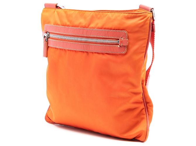 Prada Arancione Tessuto Borsa a Tracolla con Zip - vista 2