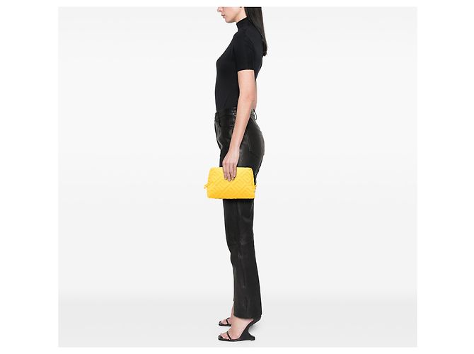 Neceser de tela técnica estampada Zucca amarilla Fendi Amarillo - vista 7