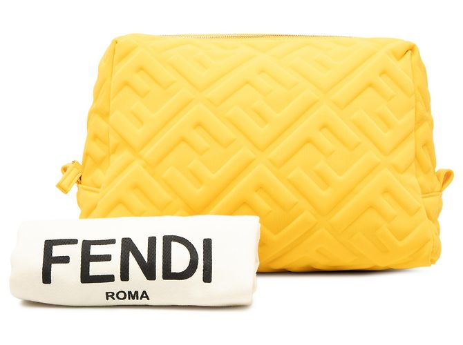 Neceser de tela técnica estampada Zucca amarilla Fendi Amarillo - vista 8