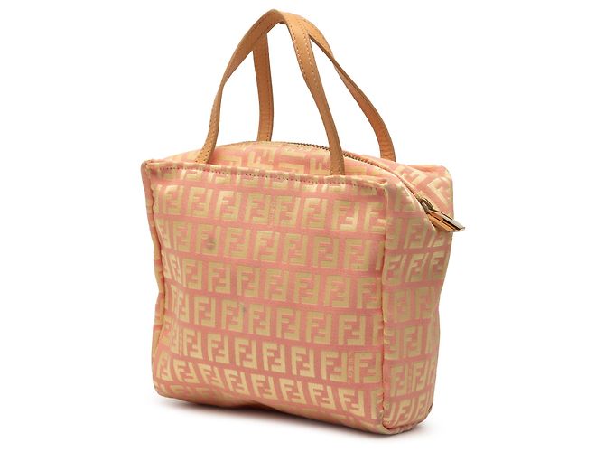 Bolsa de mão mini Zucchino em lona rosa Fendi - vista 2