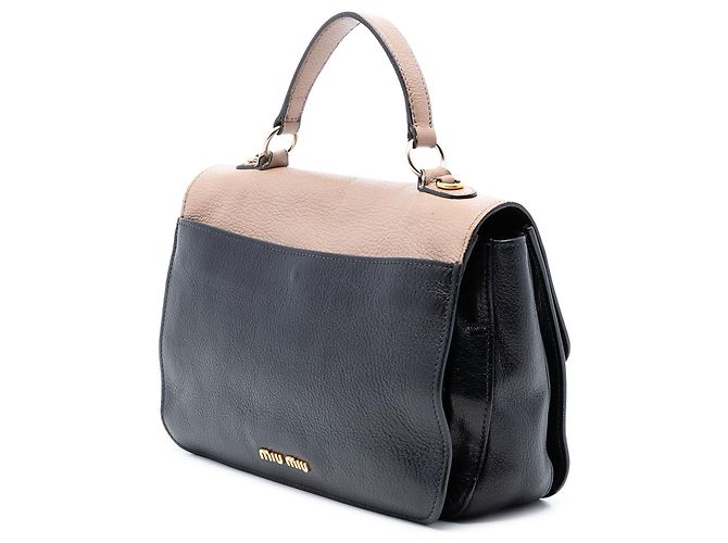 Borsa Madras in pelle di capra marrone Miu Miu Beige - vista 2