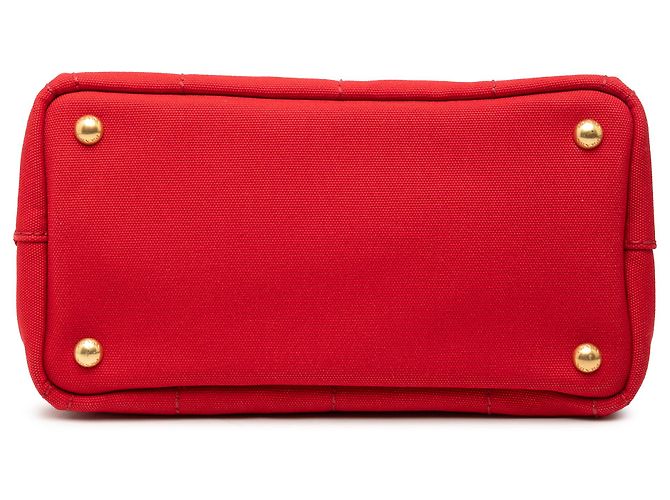 Bolso pequeño de lona roja Canapa logo Prada - vista 3