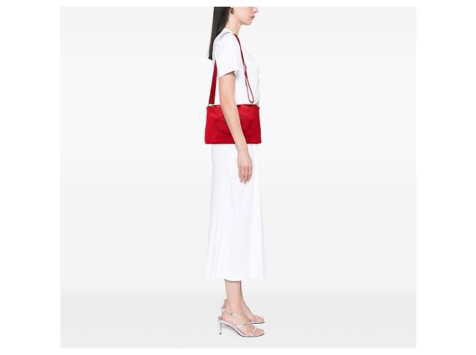 Bolso pequeño de lona roja Canapa logo Prada - vista 6