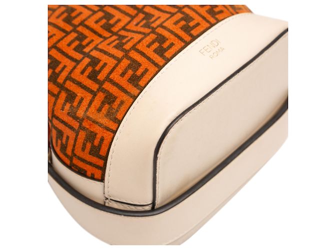 Borsa a secchiello Mon Tresor Mini Zucca in suede arancione di Fendi - vista 10