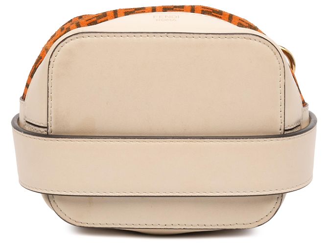Borsa a secchiello Mon Tresor Mini Zucca in suede arancione di Fendi - vista 3