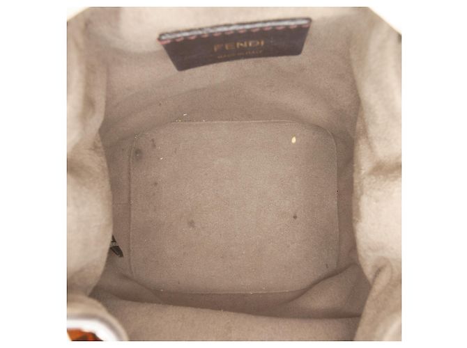 Borsa a secchiello Mon Tresor Mini Zucca in suede arancione di Fendi - vista 4