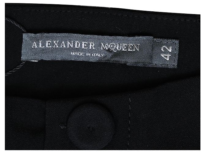 Pantalones de Acetato Negro con Detalles de Botones Alexander McQueen - vista 4