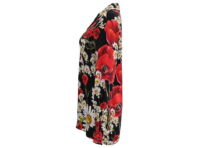 Camicia da pigiama Dolce & Gabbana in seta con stampa floreale - vista 2