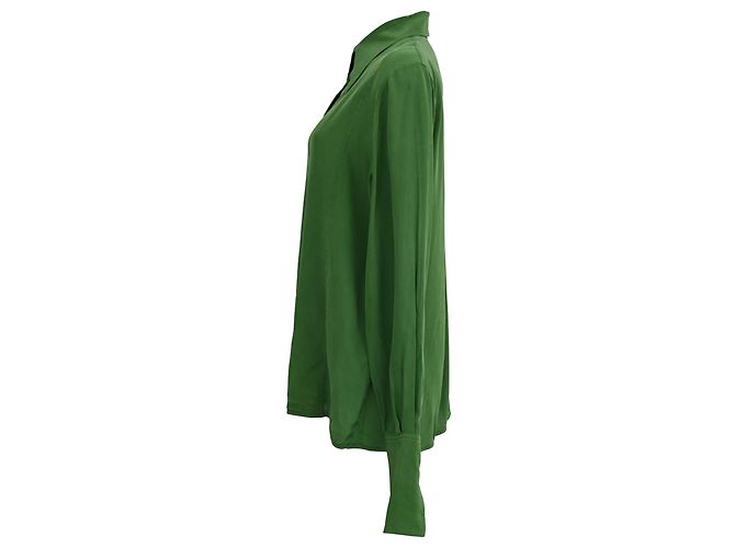 Camisa de crepé Victoria Beckham en seda verde - vista 2