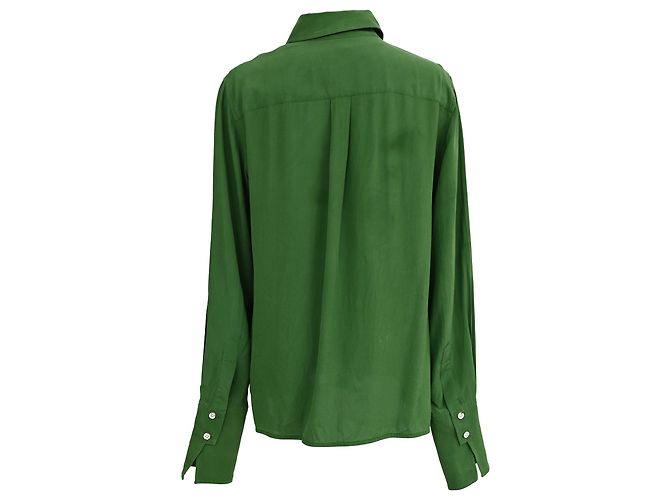 Camisa de crepé Victoria Beckham en seda verde - vista 3