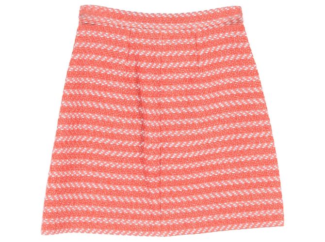 Falda mini A-line con botones Maje en acrílico naranja Coral - vista 2