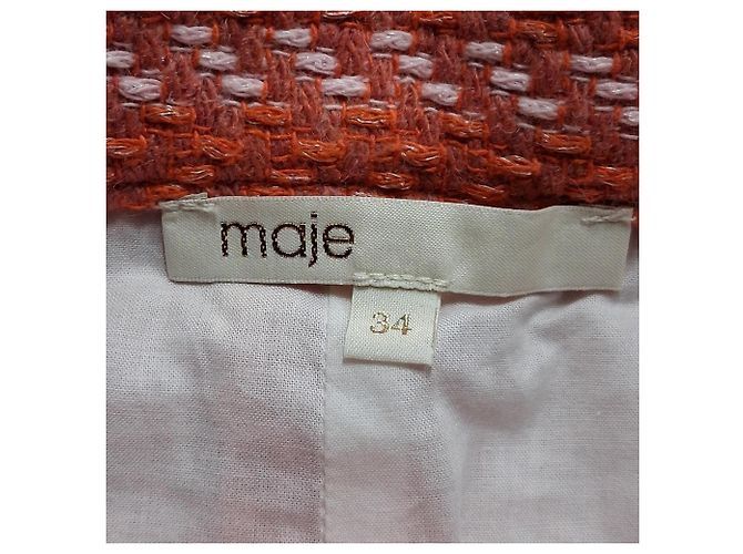 Falda mini A-line con botones Maje en acrílico naranja Coral - vista 3
