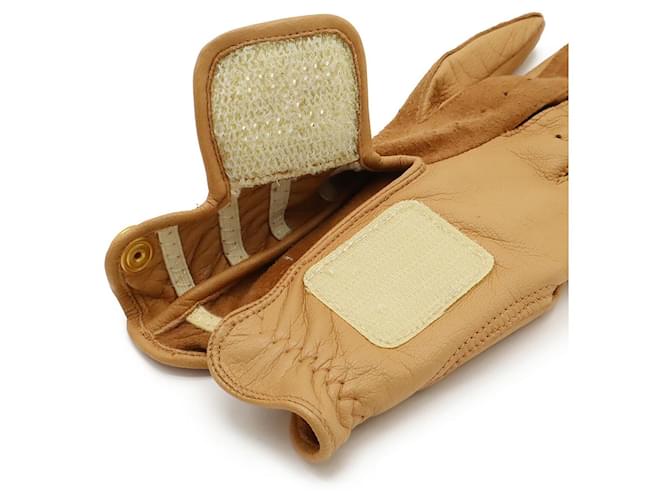 Hermès Hermes Golfhandschuh aus Leder Braun Beige - Ansicht 5