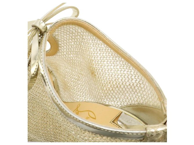 Christian Louboutin Python Lackleder Mesh Stiefelsandalen Golden - Ansicht 7