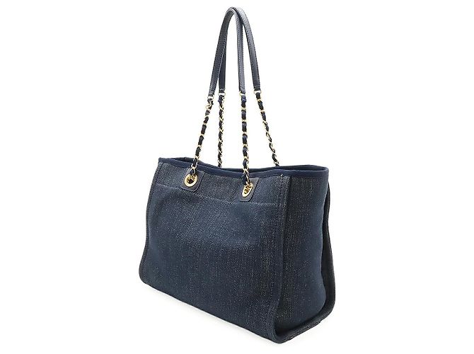 Borsa 2 in 1 in denim Deauville di Chanel Blu Blu navy - vista 2